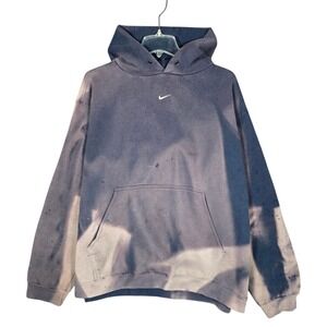 Vintage 90s Nike Hoodie Mens XL Center Swoosh Blue Faded Distressed White Tag